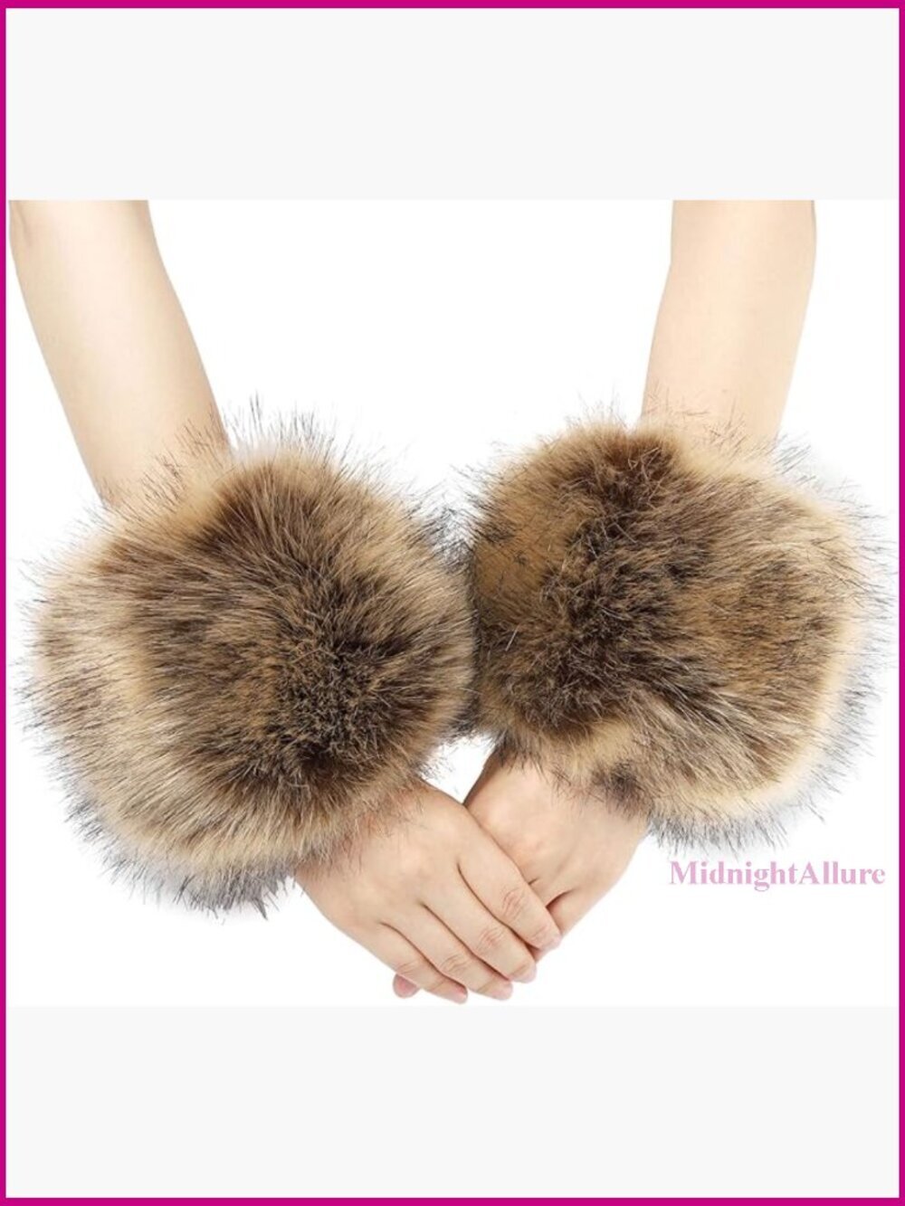 Faux Fur Arm Warmers, One Size, Elastic Cuffs, Winter Accessory